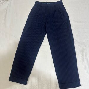 Polo by Ralph Lauren Navy Pinstripe Cropped Dress Pants